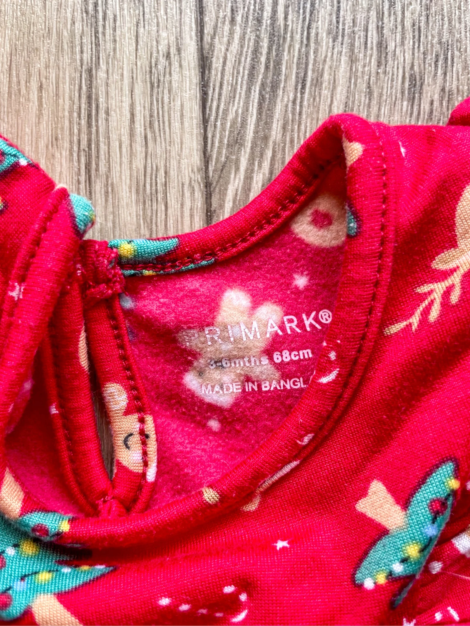 Rode kerstjurk met patronen van Primark maat 3-6 maanden – photo 3